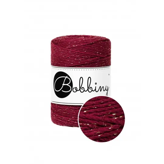 [TD-E040] Macrame 1,5mm - Golden Wine Red- ropes 3PLY