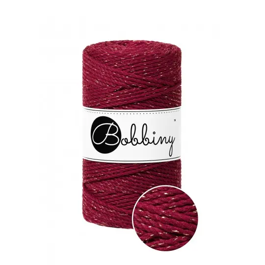 Macrame 3mm - Golden wine red - ropes 3PLY