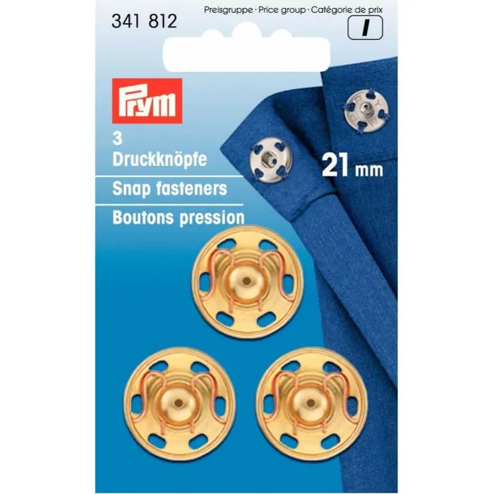 Prym Aannaaidrukknoop messing 21mm
