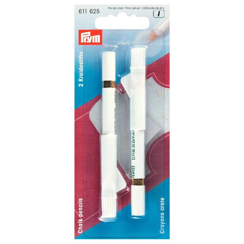 Prym Krijtpotloden met borstel - wit
