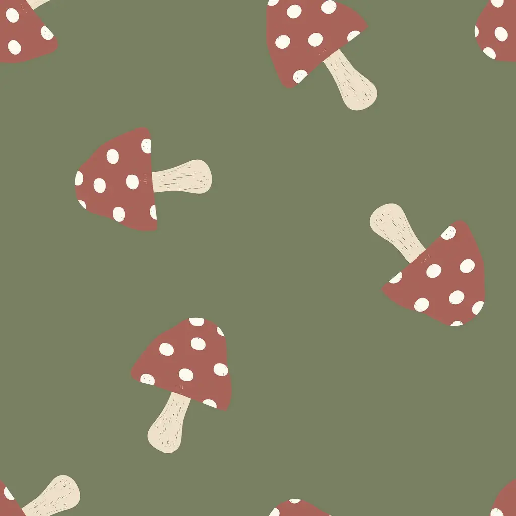 Baby terry crepe - paddestoelen