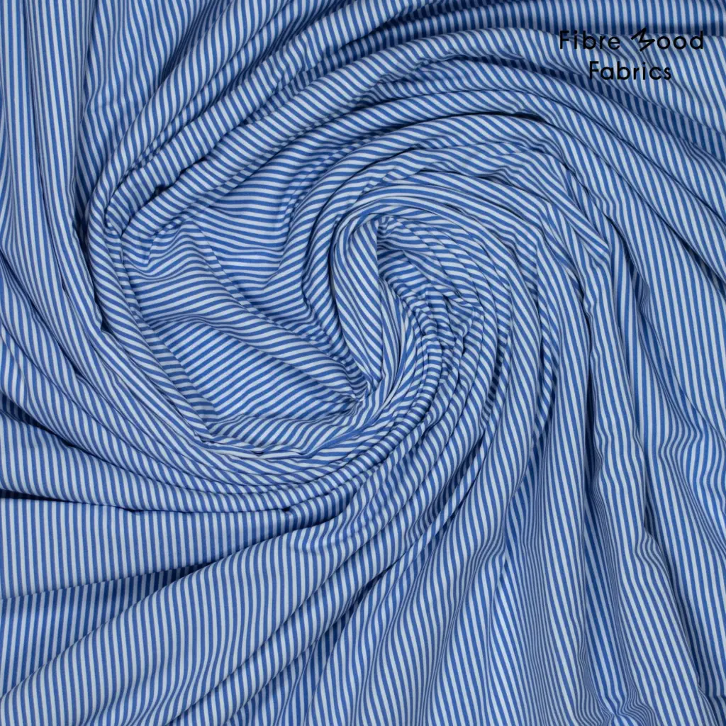 [5350-VDS] FM Lee poplin stripes blauw/wit