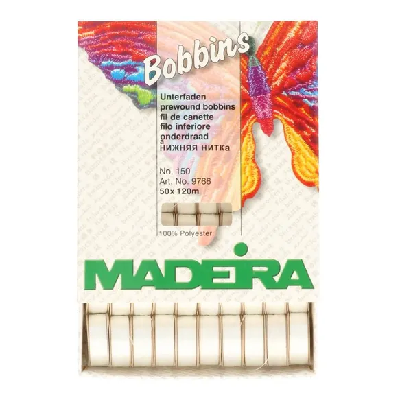 [M9766-1001] vooropgespoelde bobbins wit - 50 stuks