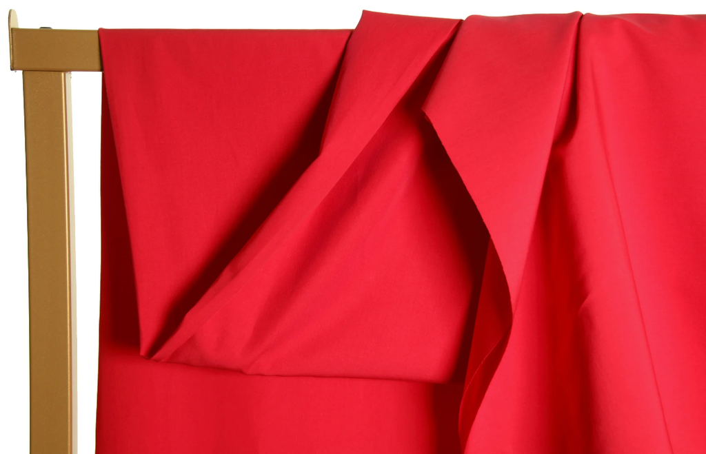Red organic cotton poplin