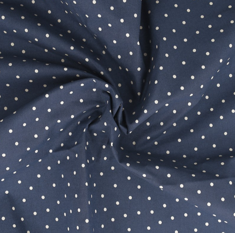 Blauw met bolletjes
