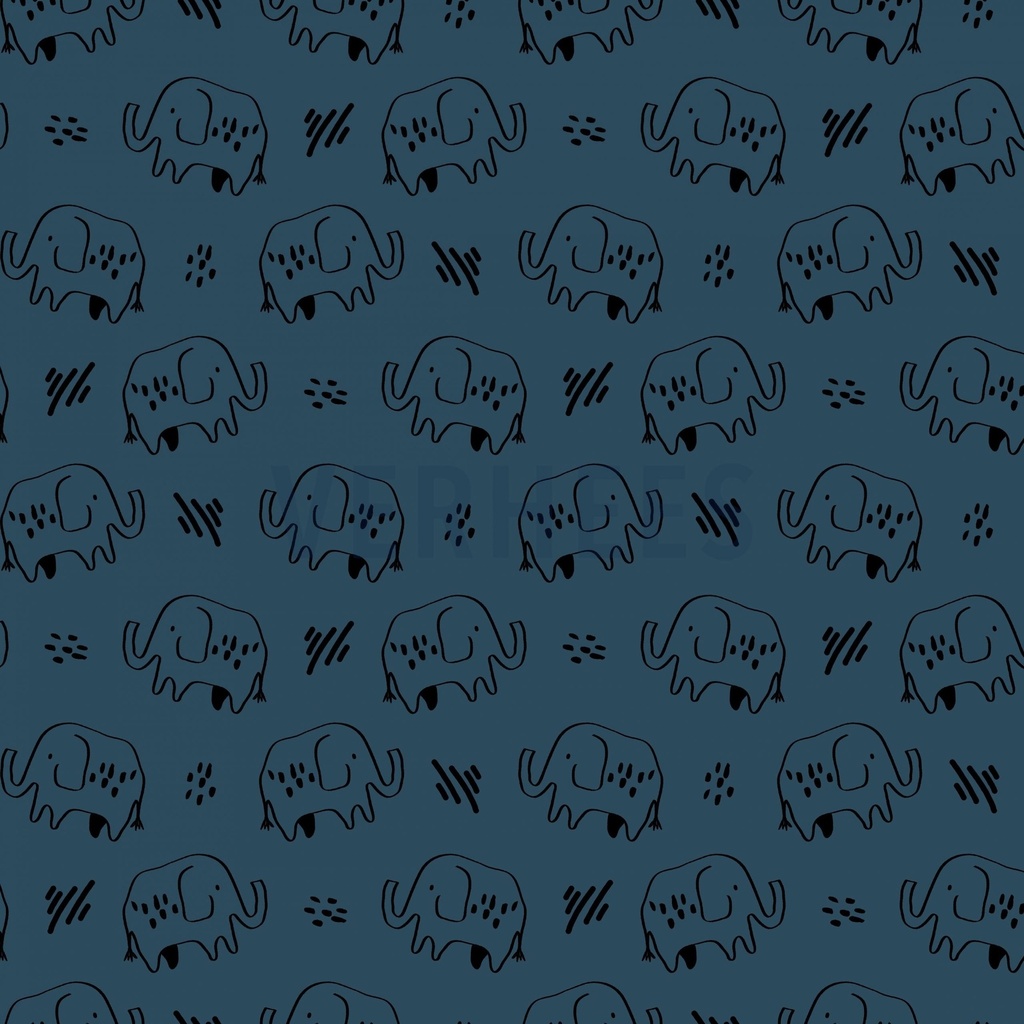 Soft Sweat Gots Elephant - Blue