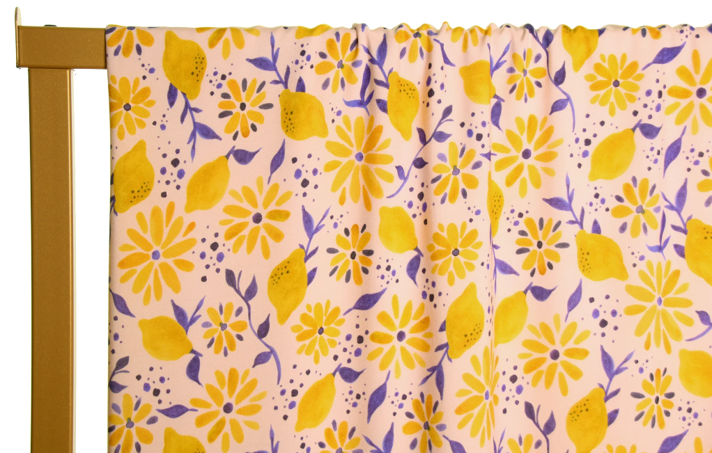 Soft pink viscose with lemons