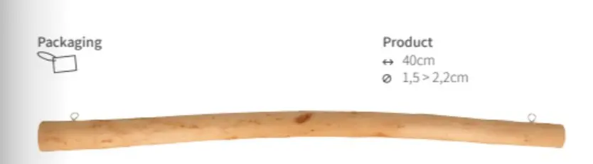 Houten natuurlijk stok 40x2cm