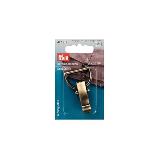 [417.917] Prym Karabijnhaak 30 mm oudmessing geborsteld
