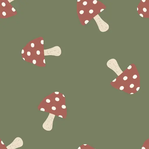 [5191-VDS] Baby terry crepe - paddestoelen