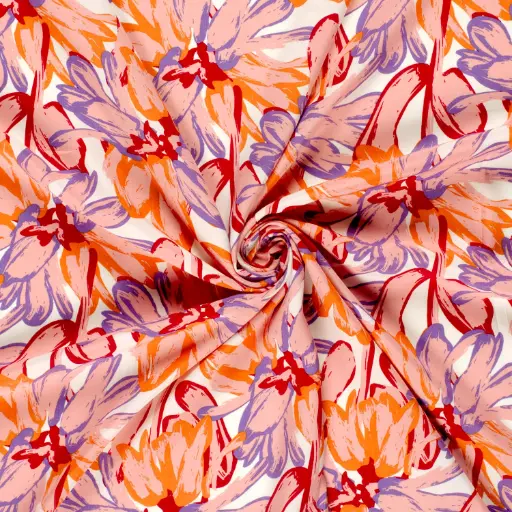 [5205-VDS] Viscose poplin bloemen