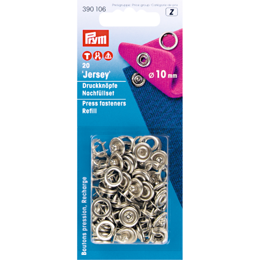 [390.106] Prym Naaivrijdrukknoop navulling 10mm zilver