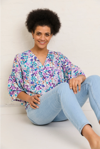 [VDS-4076] White viscose with small flowers