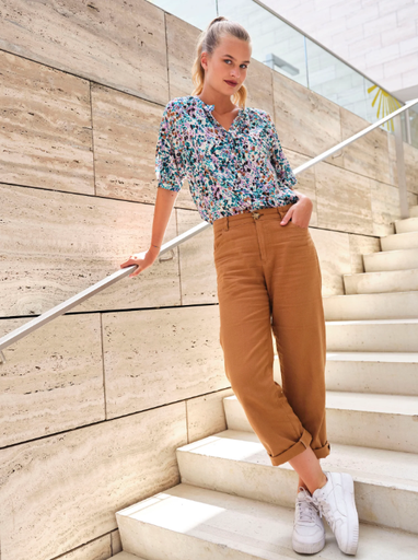 [VDS-3441] gebroken witte viscose met kleine schilderprint