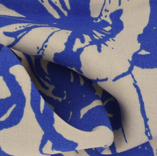 [VDS-4144] Viscose blauwe bloemen