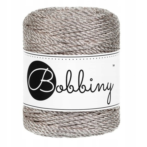 [TS-E079] Macrame 3mm - Metallic Platinum - ropes 3PLY