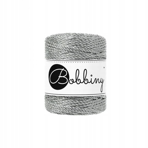 [TS-E057] Macrame 3mm - Metallic Silver - ropes 3PLY